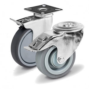 Серія 28 - колеса на еластичній гумі/сірий поліамид, кронштейн "Standard"