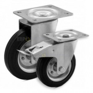 Серія 10 - колеса для візків на гумі. Гума/сталь