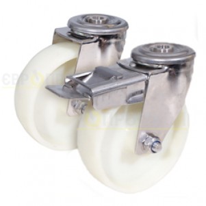 Серія 73 – колеса з термостійкого поліаміду в нержавіючих кронштейнах