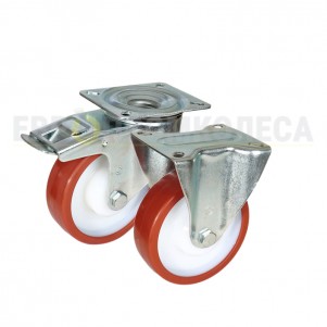 Series 42 - wheels for carts. Poliuretan/poliamid on a sliding bearing