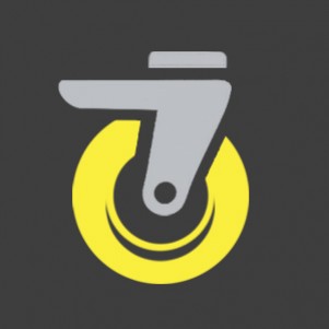 Колеса в поворотному кронштейні з отвором і гальмом