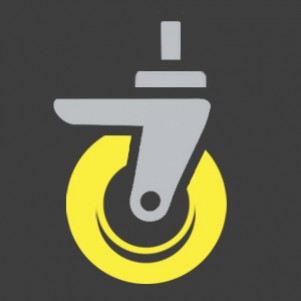 Колесо в поворотному кронштейні зі шпилькою та гальмом