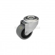 Wheel on elastic rubber in swivel bracket with bolt hole 2980080 BE