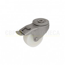 Колесо з поліаміду у поворотному нерж. матовому кронштейні з отвором і гальмом 3090Н080ВН