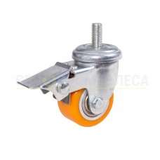 Колесо з поліуретану у поворотному кронштейні з гальмом і болтом 5072035 КМ