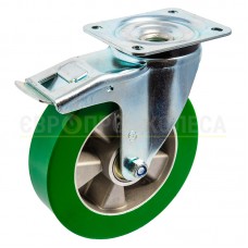 Колесо на еластичному поліуретані у cередньопосиленому поворотному кронштейні "Medium" з майданчиком і гальмом 5332160 КM