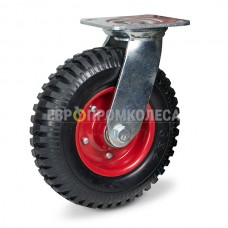 Wheel with solid rubber tire in a swivel bracket with pad 8421160 BK