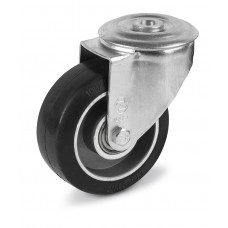 Wheel on elastic rubber in swivel bracket with bolt hole 2081125 BC