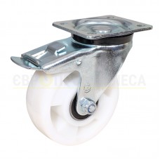 Колесо з поліаміду у поворотному середньопосиленому кронштейні "Medium" з майданчиком і гальмом 3132125 КМП