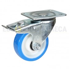 Polyurethane wheel in swivel medium duty bracket with pad and brake 4332100 BМ2