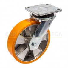 Колесо з поліуретану у поворотному надпосиленому кронштейні "Super Hard" з майданчиком 5025200 ККП