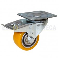 Polyurethane wheel in swivel medium duty bracket with pad and brake 5032080 BМ
