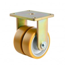 Подвійне колесо з поліуретану у неповоротному екстра-посиленому кронштейні "Super-hard" 5115150x2 ККП