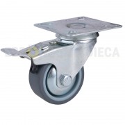 Polypropylene wheel in swivel bracket with pad and brake 6030050 BK
