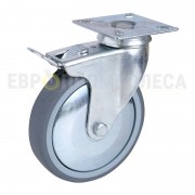 Polypropylene wheel in swivel bracket with pad and brake 6030125 BK