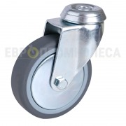 Polypropylene wheel in swivel bracket with bolt hole 6080100 BK