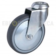 Polypropylene wheel in swivel bracket with bolt hole 6080125 BK