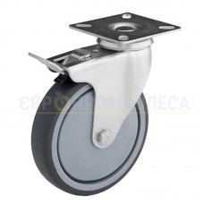 Колесо з поліпропілену у поворотному кронштейні з майданчиком і гальмом 6231100 ВК