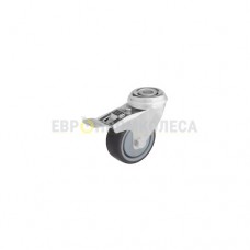 Polypropylene wheel in swivel bracket with bolt hole and brake 6291075 BK