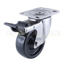 Колесо з фенолу на кулькових підшипниках у поворотному термостійкому кронштейні "Standard Thermo" з майданчиком і гальмом 7037С100 КЄ