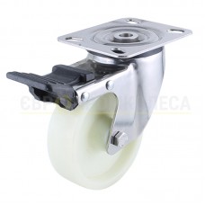 Колесо з термостійкого поліаміду у поворотному кронштейні "Standard Thermo" з майданчиком і гальмом 7337C100 ВН