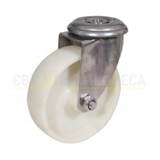 Колесо з термостійкого поліаміду у матовому нерж. поворотному кронштейні з отвором 7380H100 ВН