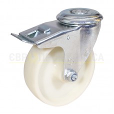 Колесо з термостійкого поліаміду у поворотному кронштейні "Standard" з отвором і гальмом 7390100 ВЄ