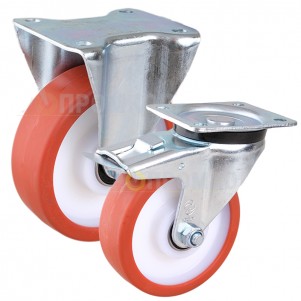 Series 43 - wheels for carts. Polyurethane/polyamide on two ball bearings