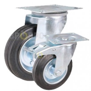 Series 10 — black rubber wheels and rollers for carts