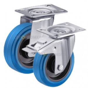 Series 29 - wheels for carts on elastic rubber, disc polyamide