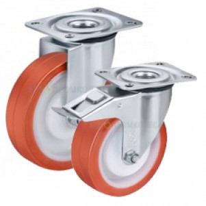 Series 43 - wheels for carts. Poliuretan/poliamid on a ball bearing