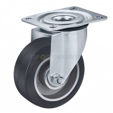 Wheel on elastic rubber in swivel bracket with pad 2021080 BC