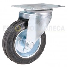 Wheel on a black rubber in swivel bracket with pad 1021100 RK