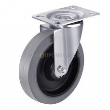 Wheel on elastic rubber and polyamide in swivel bracket with pad 2921200 BK