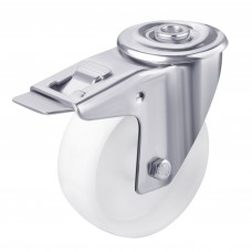 Polypropylene wheel in swivel bracket with bolt hole and with brake 3291080 SС