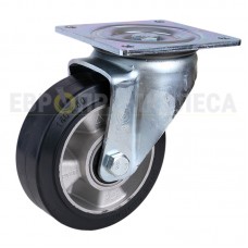 Wheel on elastic rubber in swivel hard duty "Profi" bracket with pad 2024140 BE