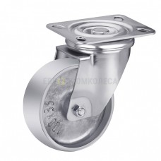 Aluminum wheel ( +350 °) in swivel heat-resistant bracket with pad on a steel sleeve 7127100 BE