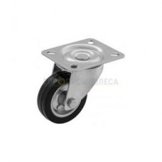 Wheel on a black rubber in swivel bracket with pad 1020100 RC