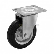 Wheel on a black rubber in swivel bracket with pad 1020160 RC