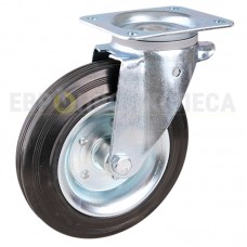 Wheel on a black rubber in swivel bracket with pad 1020200 CHW (for solid waste tanks)