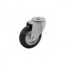 Wheel on a black rubber in swivel bracket with bolt hole 1080080 RС