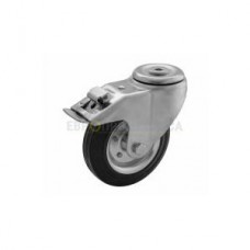 Wheel on a black rubber in swivel bracket with bolt hole and brake 1090080 RC