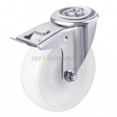 Polyamide wheel in swivel bracket with bolt hole and brake 3190125 BE