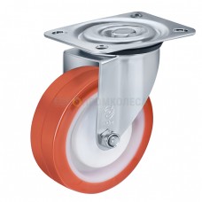 Polyurethane wheel in swivel middle duty bracket with pad 4322125 BМ