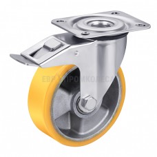 Polyurethane wheel in swivel bracket with pad and brake 5030125 BЕ