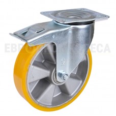 Polyurethane wheel in swivel bracket with pad and brake 5030150 BЕ