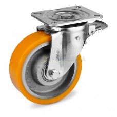Polyurethane wheel in swivel duty bracket with pad and brake 5134160 BMH