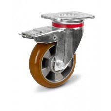 Wheel made of polyurethane in a swivel bracket of the "hard" series with pad and brake 5234200 BСH