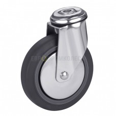 Polypropylene wheel in swivel bracket with bolt hole 6280125 BK