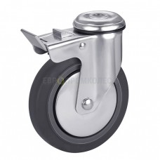 Polypropylene wheel in swivel bracket with bolt hole 6290125 BK